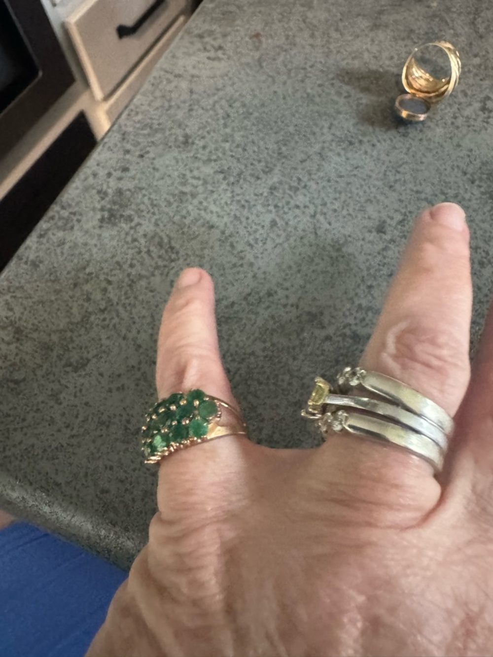 14K Emerald Ring 13 stones *NEW PICS& Video - Picture 9 of 16
